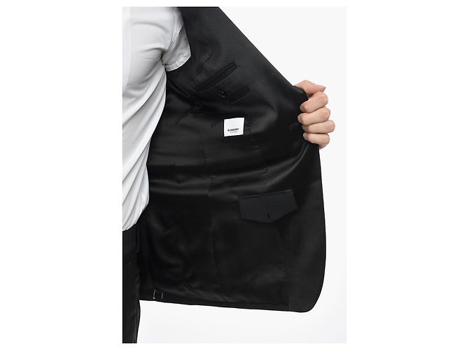 Burberry Blazer in lana ricamato nero - vista 5