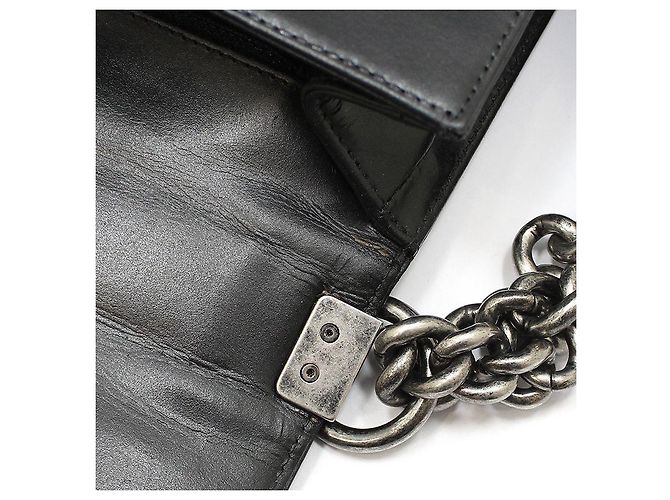Chanel Black Leather Boy Bag Medium Shoulder Bag - view 12