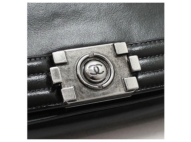 Chanel Black Leather Boy Bag Medium Shoulder Bag - view 13