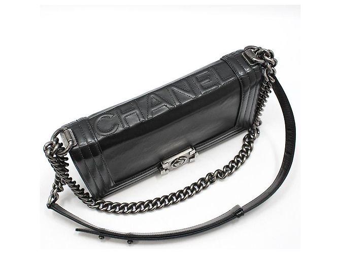 Chanel Black Leather Boy Bag Medium Shoulder Bag - view 6