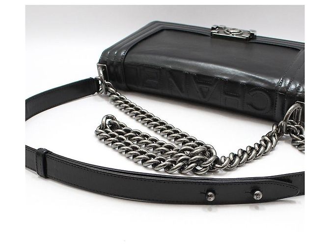 Chanel Black Leather Boy Bag Medium Shoulder Bag - view 9