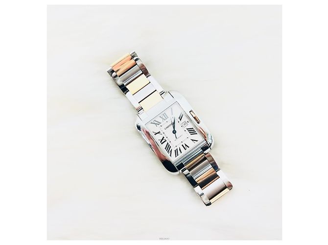 Cartier Tank Anglaise Uhr in Roségold-Kombination Pink - Ansicht 8