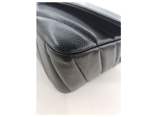 Chanel Borsa a tracolla e crossbody classica in caviar chevron Nero - vista 21