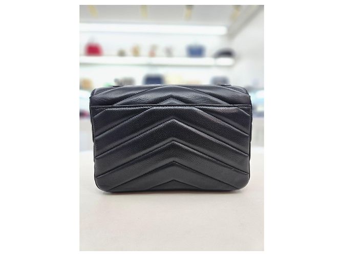 Chanel Borsa a tracolla e crossbody classica in caviar chevron Nero - vista 6