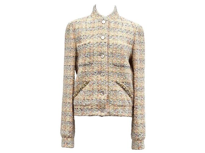 Chanel Chaqueta de tweed de algodón amarillo claro - vista 4