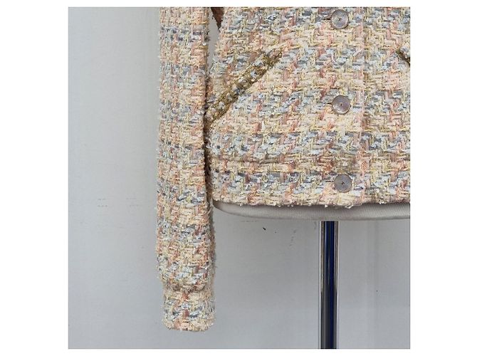 Chanel Chaqueta de tweed de algodón amarillo claro - vista 6