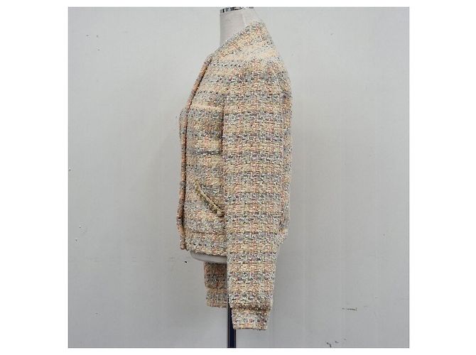 Chanel Chaqueta de tweed de algodón amarillo claro - vista 7