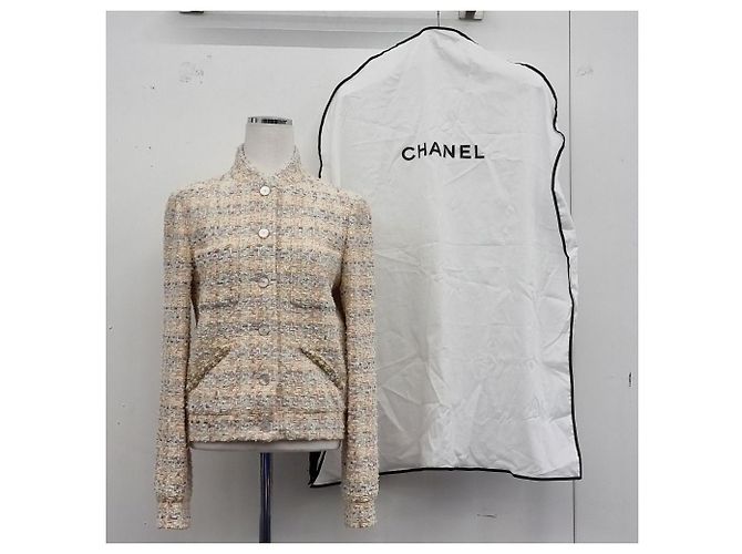 Chanel Chaqueta de tweed de algodón amarillo claro - vista 9