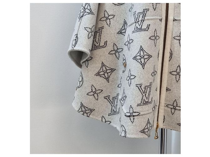 Louis Vuitton Capa con Capucha de Lana Reversible Multicolor - vista 4