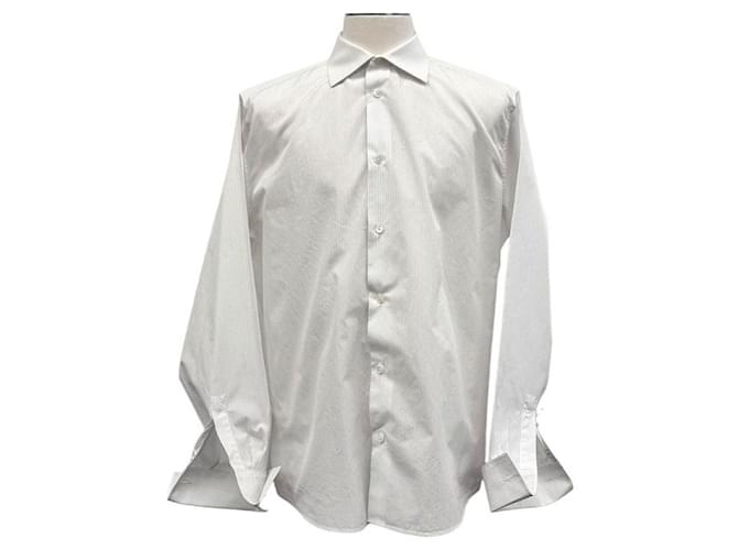 Hermès Gestreiftes Baumwollhemd Silber - Ansicht 4