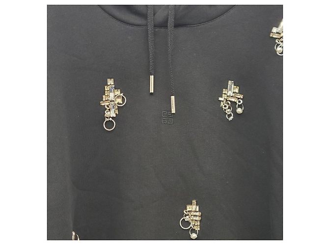 Givenchy Oversized-Kapuzenpullover aus Baumwolle mit Kristallverzierungen Schwarz - Ansicht 6