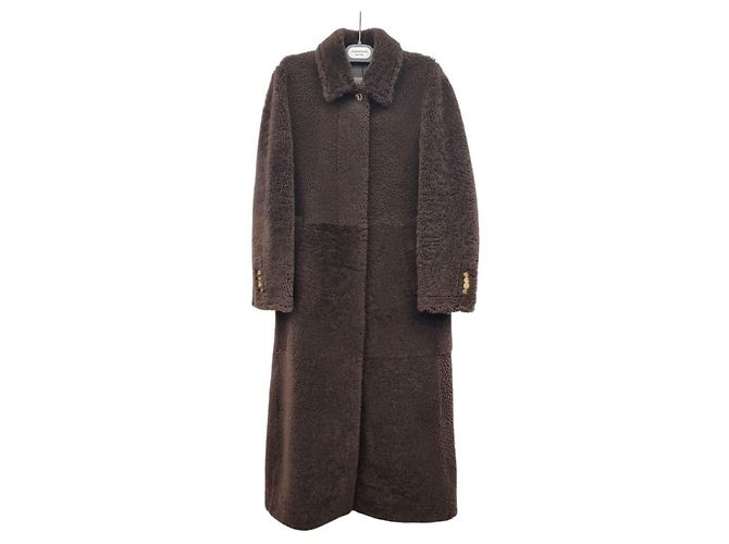 Thom Browne Abrigo Mustang de shearling Negro - vista 4