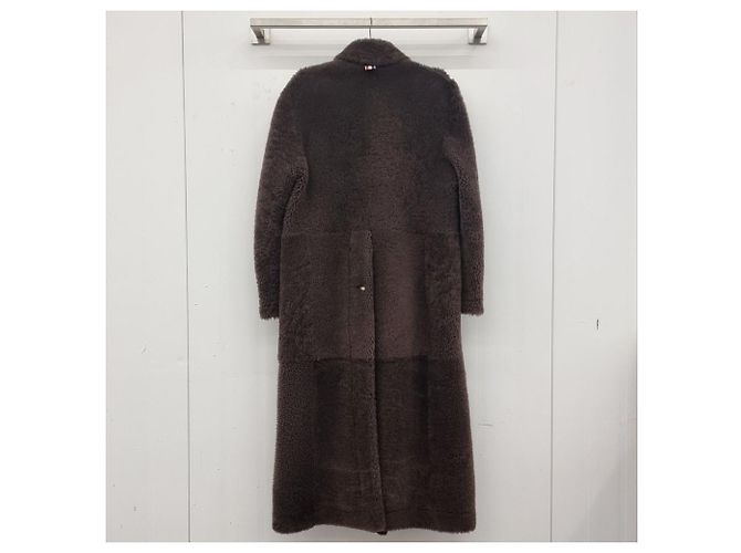 Thom Browne Abrigo Mustang de shearling Negro - vista 8