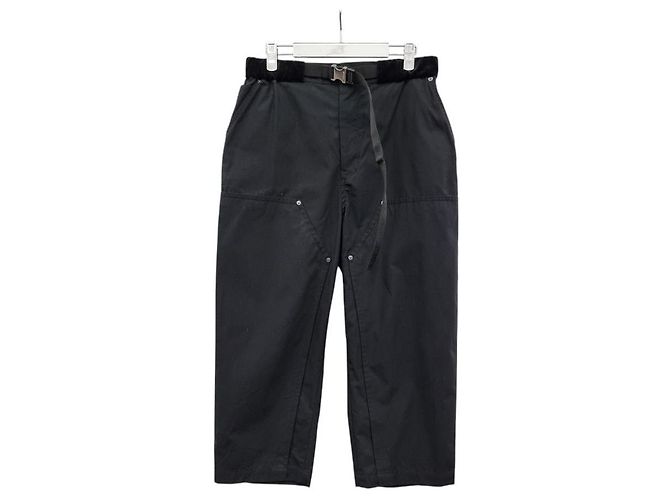 Sacai Cotton Oxford Work Pants Black - view 4