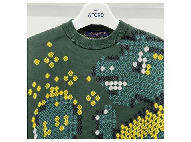 Louis Vuitton Unbenutztes Sweatshirt mit Rundhalsausschnitt aus Baumwoll-Jacquard Schwarz - Ansicht 5