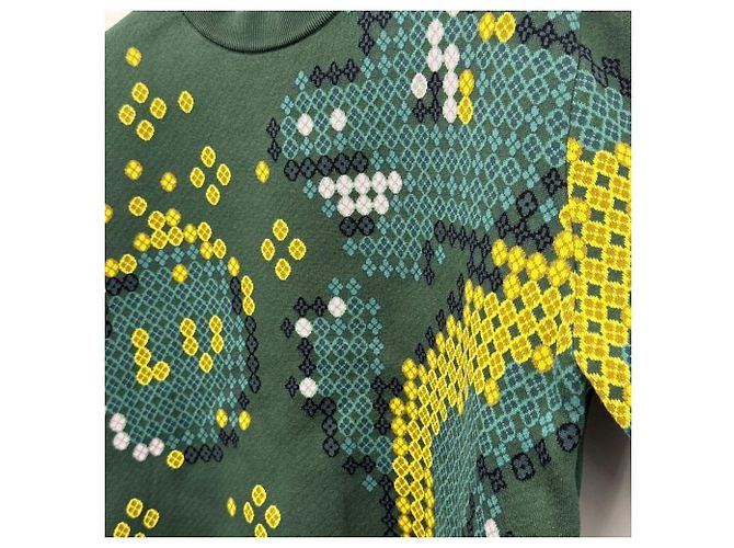 Louis Vuitton Unbenutztes Sweatshirt mit Rundhalsausschnitt aus Baumwoll-Jacquard Schwarz - Ansicht 6