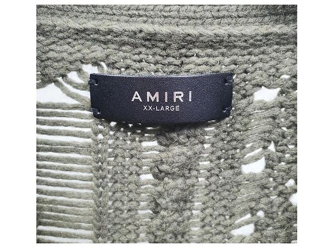 Amiri Distressed Wool Cashmere Cardigan Black - view 2
