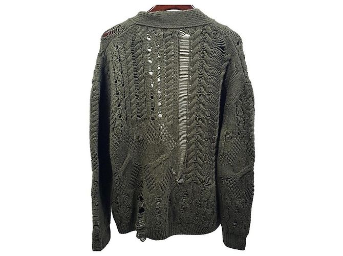 Amiri Distressed Wool Cashmere Cardigan Black - view 4