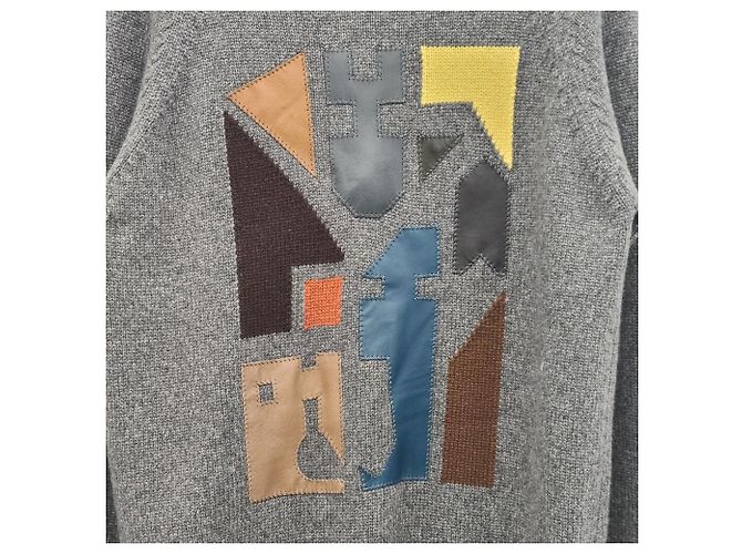 Hermès Multi-Color Leather Patch Cashmere Turtleneck Knit Black - view 6