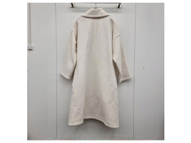 Louis Vuitton Wool Cashmere Wrap Coat White - view 9