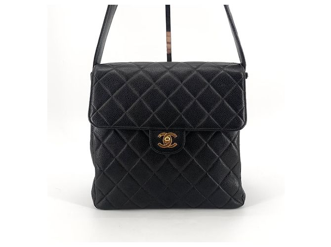 Chanel Borsa a tracolla reversibile Caviar Classic con patta Nero - vista 3