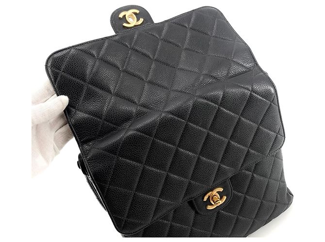 Chanel Borsa a tracolla reversibile Caviar Classic con patta Nero - vista 5