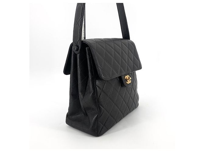 Chanel Borsa a tracolla reversibile Caviar Classic con patta Nero - vista 7