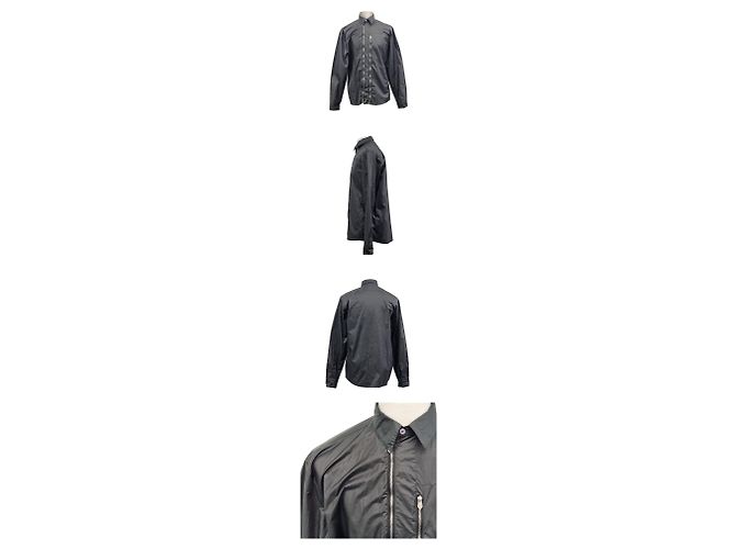 Hermès Giacca-camicia in popeline tecnica con zip per uomo Verde - vista 2