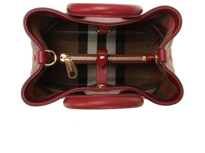 Burberry Vermont Check Leder Mini Tasche Rot - Ansicht 4
