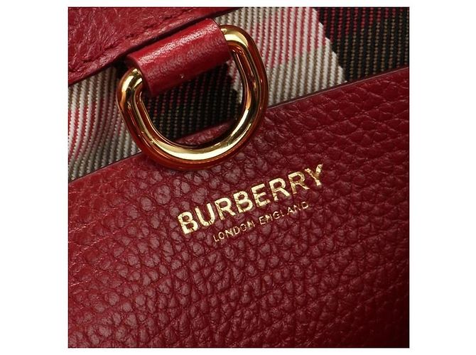Burberry Vermont Check Leder Mini Tasche Rot - Ansicht 6