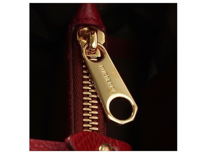 Burberry Vermont Check Leder Mini Tasche Rot - Ansicht 7