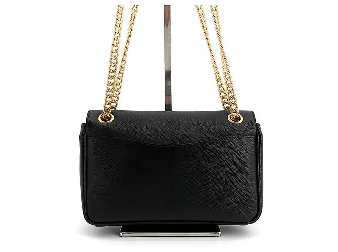 Prada Borsa a Spalla Saffiano Chain Flap Nero - vista 3