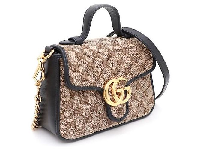 Gucci Borsa Tote Mini in tela Marmont Top Handle e borsa a tracolla - vista 2