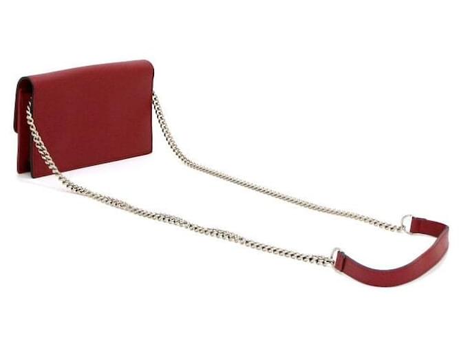 Gucci Borsa a tracolla Mini Flap con Interlocking GG e catena Rosso - vista 10