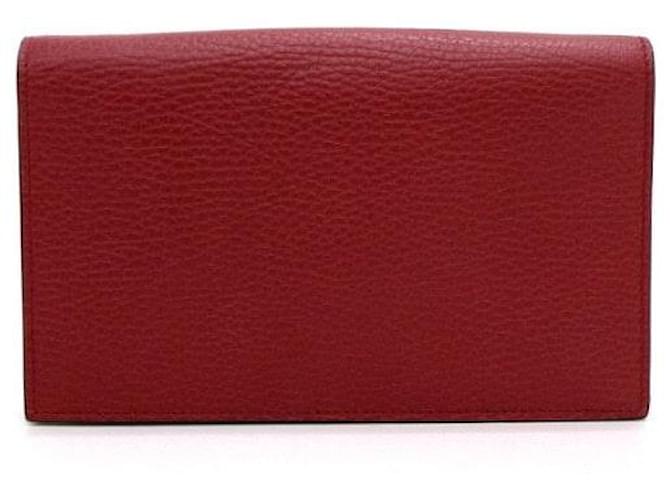 Gucci Borsa a tracolla Mini Flap con Interlocking GG e catena Rosso - vista 4