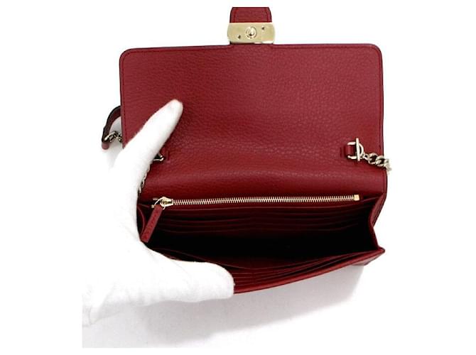 Gucci Borsa a tracolla Mini Flap con Interlocking GG e catena Rosso - vista 6