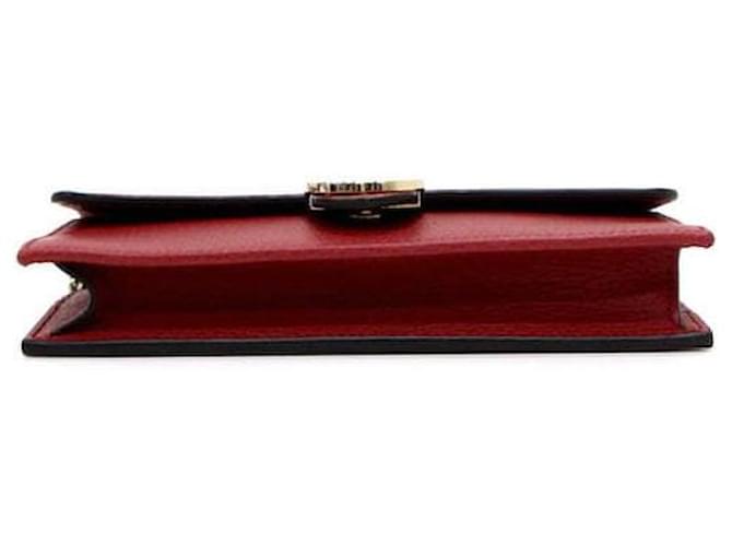 Gucci Borsa a tracolla Mini Flap con Interlocking GG e catena Rosso - vista 7
