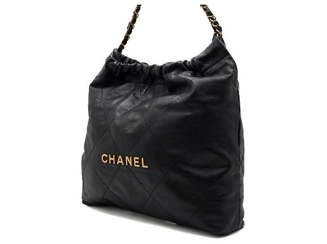Chanel Borsa a tracolla in metallo dorato media Nero - vista 3