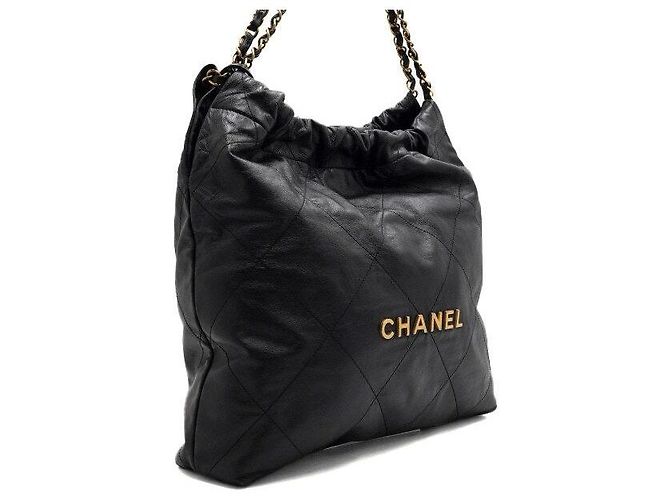Chanel Borsa a tracolla in metallo dorato media Nero - vista 4