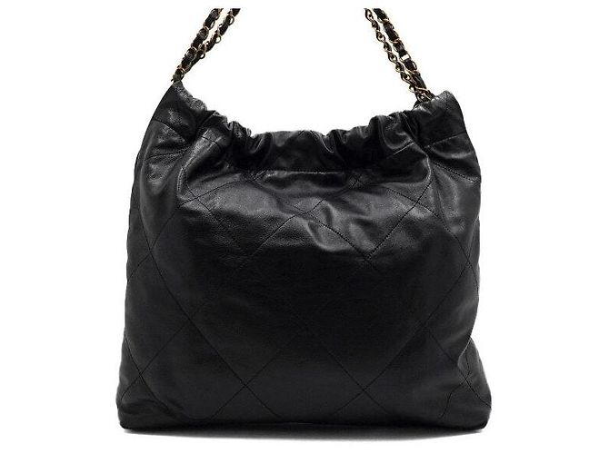 Chanel Borsa a tracolla in metallo dorato media Nero - vista 5