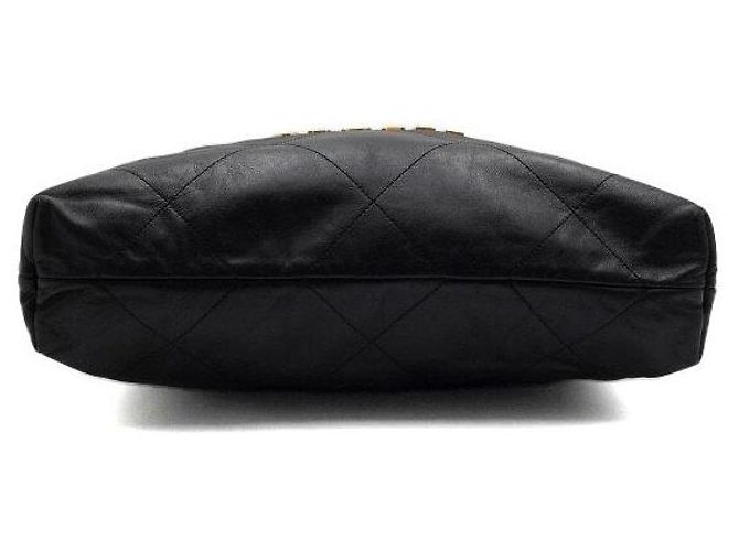 Chanel Borsa a tracolla in metallo dorato media Nero - vista 8