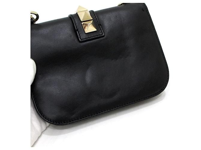 Valentino Borsa a Spalla e Borsa a Tracolla Rockstud Gold Chain Nero - vista 10