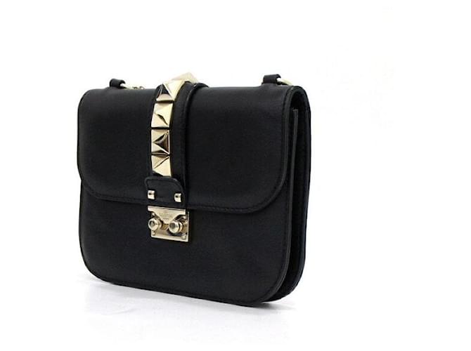 Valentino Borsa a Spalla e Borsa a Tracolla Rockstud Gold Chain Nero - vista 2