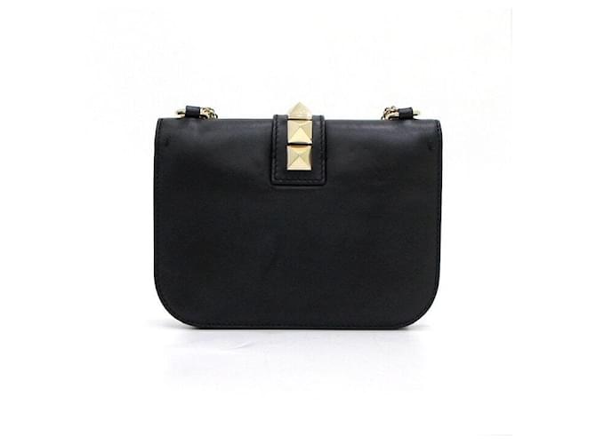 Valentino Borsa a Spalla e Borsa a Tracolla Rockstud Gold Chain Nero - vista 4