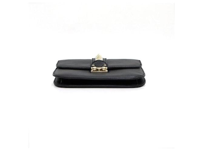Valentino Borsa a Spalla e Borsa a Tracolla Rockstud Gold Chain Nero - vista 7