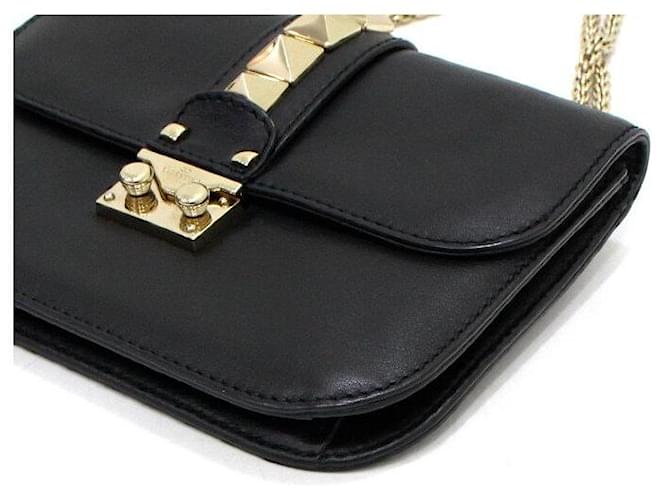 Valentino Borsa a Spalla e Borsa a Tracolla Rockstud Gold Chain Nero - vista 8