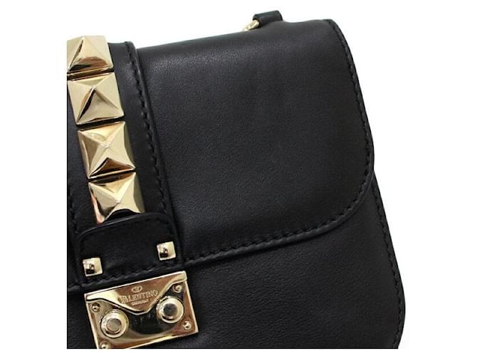 Valentino Borsa a Spalla e Borsa a Tracolla Rockstud Gold Chain Nero - vista 9