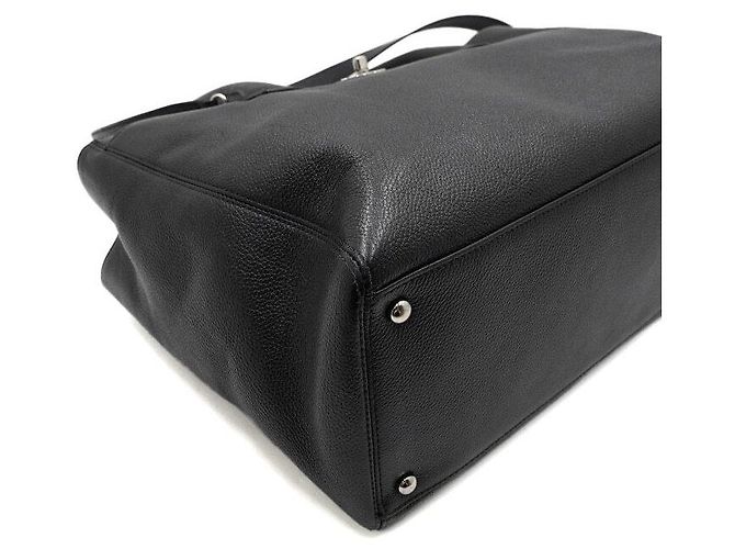 Chanel Borsa Tote Surf in pelle di vitello nera con CC argento, borsa a tracolla Nero - vista 8