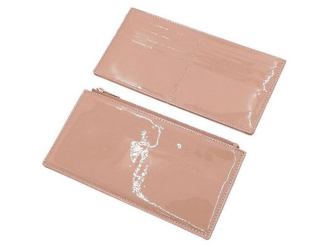 Clutch Lady Dior Rose Canvas Patent con tracolla a catena dorata Nero - vista 8
