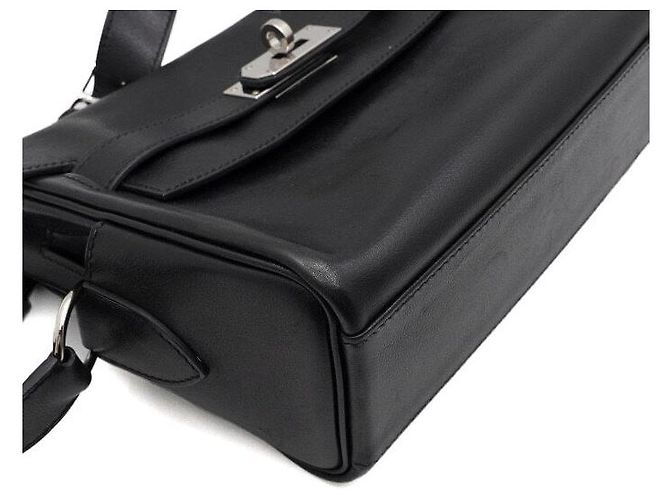 Hermès Borsa a tracolla messenger Sack Kelly PM Evergrain Noir Crossbody Nero - vista 11